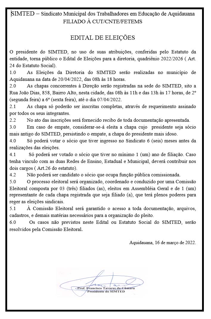edital eleicao
