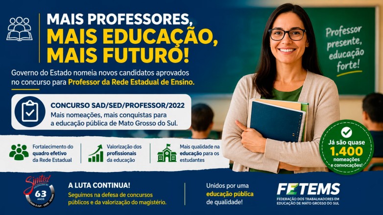 Governo do Estado nomeia novos professores aprovados em concurso da Rede Estadual de Ensino