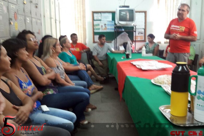SIMTED Aquidauana - Agenda de mobilização é cumprida na Escola Professora Dóris Mendes Trindade